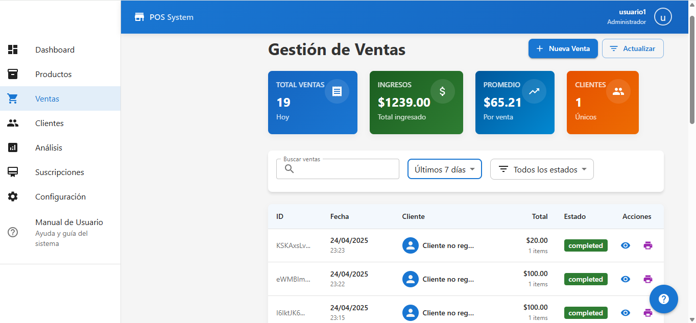 POS System Interface